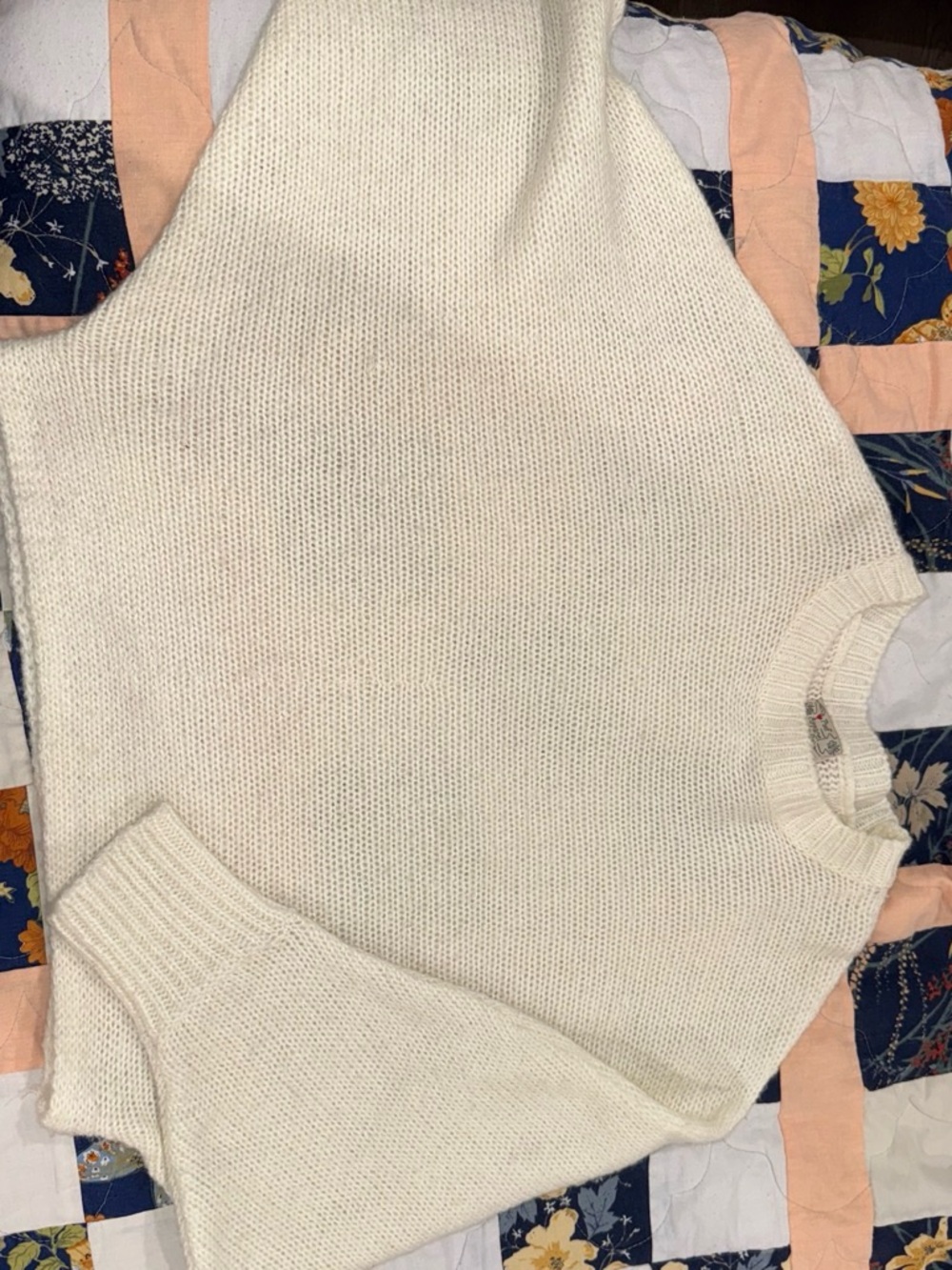 Poof! Cream Open-Weave Knit Sweater